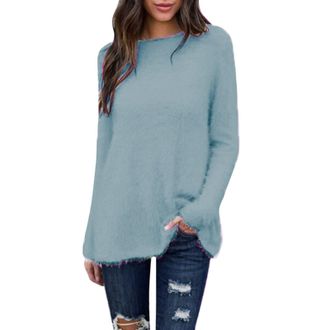 Generic Womenss Winter Fleece Jumper, Fleece Jumpers for Women UK Teddy Fluffy Sweatshirts Long Sleeve Sherpa Pullover Winter Warm Tunic Tops Casual Crewneck 