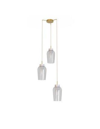 Mantra Mantra L&aacute;mpara De Techo Colgante De Cristal Nora 3 Luces El Champ E27 Base Redonda &Oslash; 53cm - Blanco/madera, Negro/m&aacute;rmol, Oro/blanco