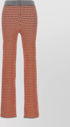 Paco Rabanne jacquard checkered flared trousers with buttoned waistband