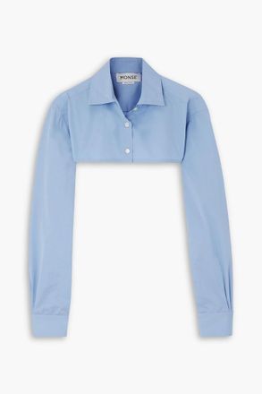 Monse Cropped cotton shirt - Blue - US 12