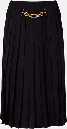 Balmain Chain-detail pleated midi skirt