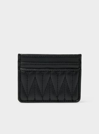 Simons Womens Tone-on-tone embroidery faux-leather card holder
