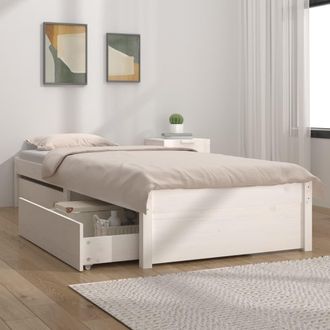 vidaXL Estructura De Cama Con Cajones Blanco 75x190 Cm Vidaxl