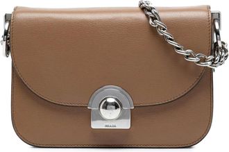 Prada Pre-owned Shoulder Bags, female, Brown, Size: ONE SIZE Pre-owned Chain Leather Shoulder Bag