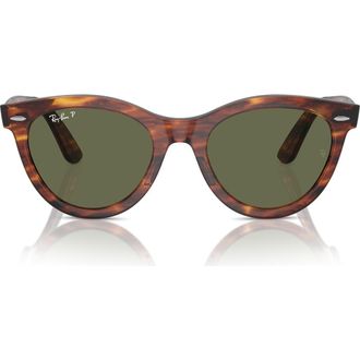 Ray-Ban Wayfarer Way 51mm Polarized Oval Sunglasses in Striped Hava at Nordstrom