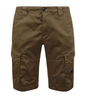 C.P. Company Cargo Shorts in Stretch Sateen Fabric - male - C.P. Company - Casual Shorts - Brown - XS - Shorts