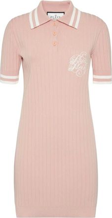 Philipp Plein Kleedjes, Dames, Roze, L, Polyester, Knit Polo Dress