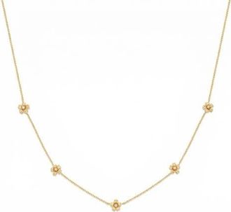 Made by Mary Cubic Zirconia Birthstone Flower Station Necklace in Gold March at Nordstrom