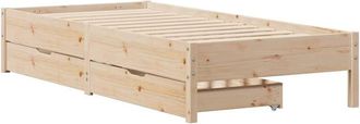 vidaXL Bed Frame without Mattress 75x190 cm Small Single Solid Wood Pine vidaXL