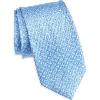 Nordstrom Quatrefoil Medallion Silk Tie in Light Blue at Nordstrom