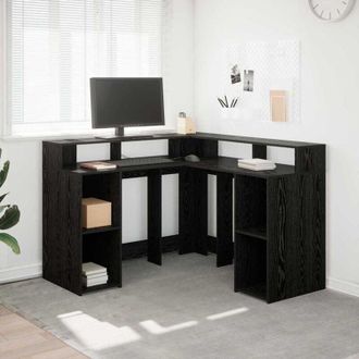 vidaXL Vidaxl - Scrivania Rovere nero 130 x 130 x 91 cm Legno multistrato