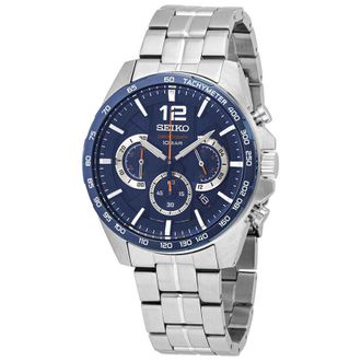Seiko Essentials Chronograph Quartz Blue Dial Mens Watch Ssb345