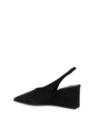 Alaia Womens Pumps Cube Wedge Slingback Black Goatskin (hircus Goatskin) High Heel Shoes