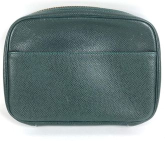 Louis Vuitton Taiga Episea Green Taiga Leather Clutch Bag Pouch (Pre-Owned)