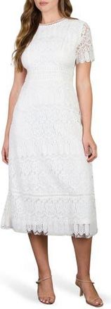 August Sky Lace Midi Drss in White at Nordstrom Rack, Size Medium