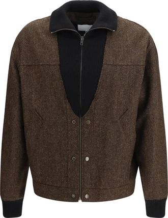 Maison Margiela Chaqueta de lana con cremallera y cuello alto - Jackets - Hombre - Marr&oacute;n - XL