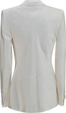 Tom Ford Womens Blazer Double-Breasted Satin Off White Viscose Jacket