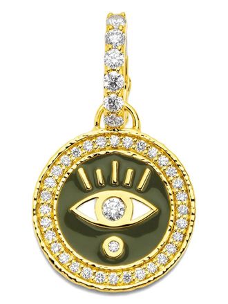 Buddha Mama 20K yellow gold Army Evil Eye diamond pendant - women - Diamond/Enamel/20K Yellow Gold - One Size