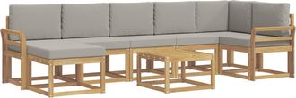 vidaXL Conjunto De Sof&aacute;s De Exterior 8 Uds. Blanco Y Gris Claro Vidaxl