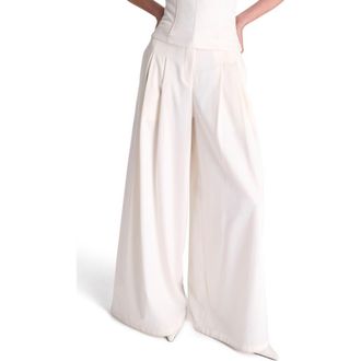 TWP Drew Stretch Cotton & Wool Wide Leg Pants in Ivory at Nordstrom Rack, Size 12