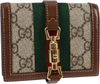 Gucci Pre-owned Vintage GG Canvas Portemonnee - Dames - Vintage Accessoires - Beige - ONE Size - Leer - Vintage