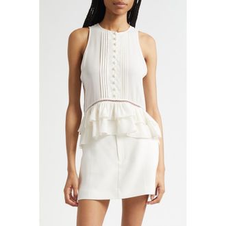 Cinq à Sept Leesal Pintuck Pleat Top in Ivory at Nordstrom, Size X-Small