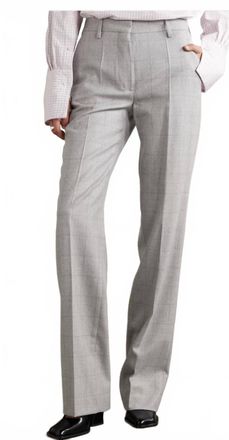 Dries Van Noten Checked Wool-Flannel Straight-Leg Pants In Light Grey