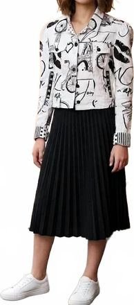 Berek Paris Theme Cropped Jacket In Black White