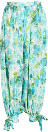 Chlo&eacute; Printed Balloon-leg Silk Trousers - Blue - 38 (UK10 / S)