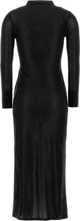 Alexander Wang Womens Embellished Viscose Shirt Dress Black Exterior: Abiti