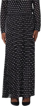 Michael Kors Geplooide maxi-rok met stippenprint - Dames - Rokken - Zwart - Maat: S Poliester