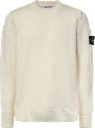 Stone Island Trui van scheerwolmix - Heren - Ronde hals truien - Beige - L - Wol - Truien & Vesten