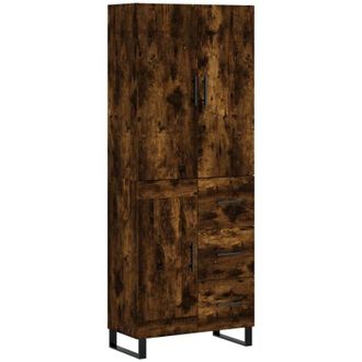 vidaXL Highboard Smoked Oak 69.5x34x180 cm Engineered Wood Vidaxl