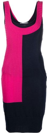 Dior 2010 colour-block knitted dress - women - Merino/Silk/Cashmere - S - Blue