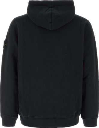 Stone Island Compass-Patch Cotton Sweatshirt - Black