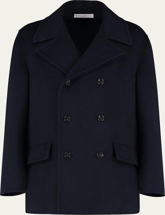 Umit Benan Mens The Good Men Cashmere and Virgin Wool Peacoat