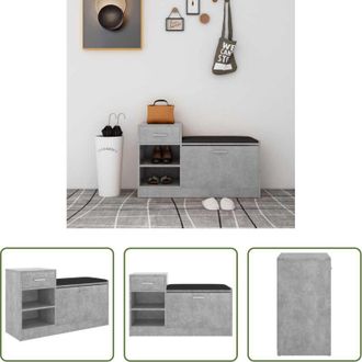vidaXL vidaXL Organizzatore scarpe - Panca Porta Scarpe Grigio Cemento 94,5x31x57 cm Multistrato