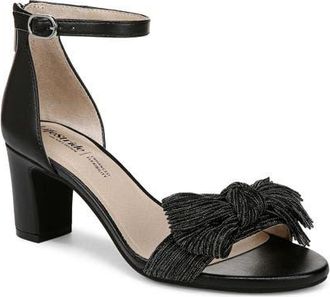 Life Stride Florence Bow Ankle Strap Sandal in Black at Nordstrom, Size 8.5