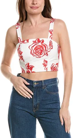 Milly Milly Rose Embroidery Square Neck Top