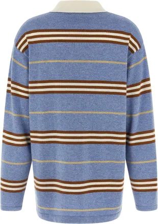 Guest In Residence Striped Cashmere Polo - Blue