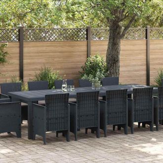 vidaXL Conjunto De Comedor De Jard&iacute;n Con Cojines 13 Pcs Antracita Vidaxl