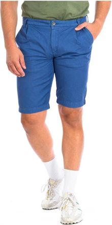 La Martina Bermuda Shorts - Heren - Korte Broeken - Blauw - W33 - Katoen - Korte Broeken