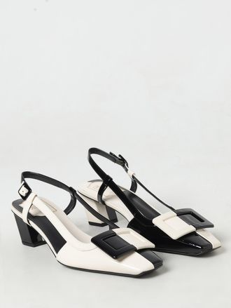 Roger Vivier Womens Buckle-Detailed Slingback Heel White