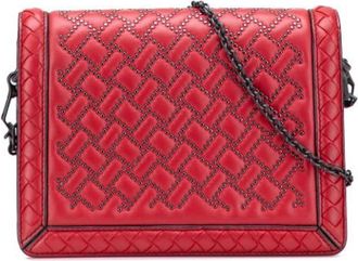 Bottega Veneta Pre-owned Cross Body Bags, female, Red, Size: ONE SIZE Pre-owned Leather Shoulder Bag