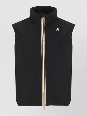 K-Way waterproof vest grosgrain detail high collar