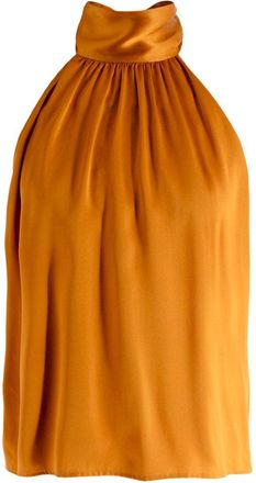 The Sei Burnt Orange Sleevless Silk Tie Blouse Size S