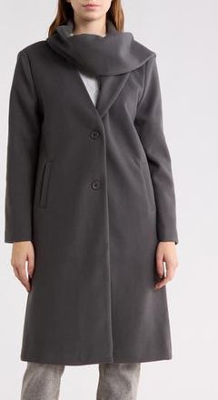 Vigoss Longline Scarf Coat in Charcoal Grey at Nordstrom Rack, Size X-Large