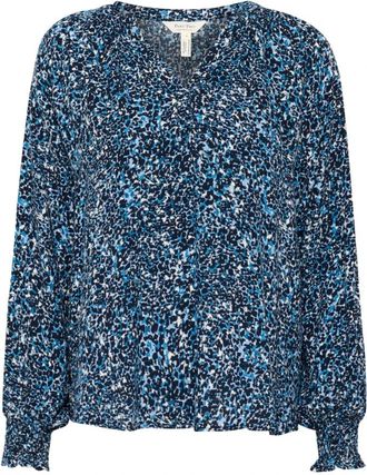 Part Two Zachte Chambray Scatter Print Blouse - Dames - Blouses - Veelkleurig - 3XL - Overhemden