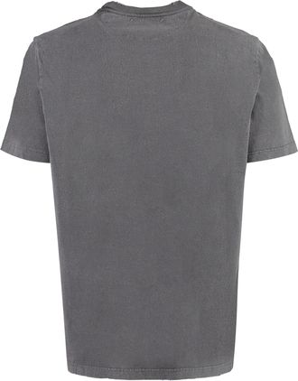Golden Goose Mens Vintage Logo Cotton T-Shirt Grey T-Shirts And Polos