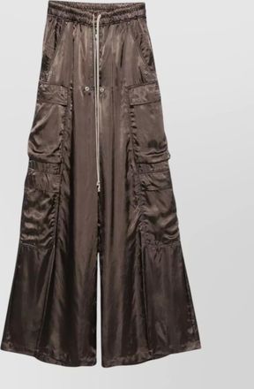 Rick Owens high rise satin finish cargo trousers
